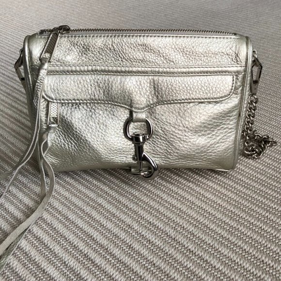 Rebecca Minkoff Handbags - Rebecca Minkoff Silver Mini MAC Leather Crossbody